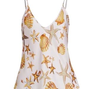 L'Agence Lexi Camisole in Soft Pink Multi Starfish Large NEW WITH TAGS